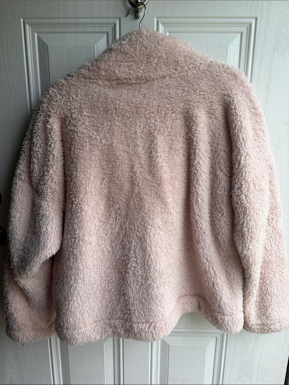 Tommy Hilfiger Blush Pink Teddy Cozy Sherpa Quarter Zip Pullover Size Large - Picture 8 of 8